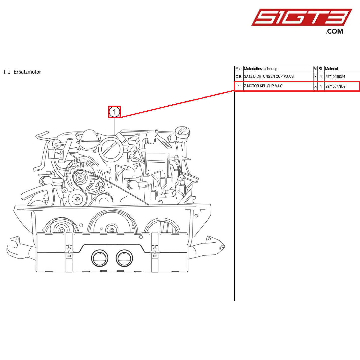 AS ENGINE COMPLETE CUP - 99710077809 [PORSCHE 991.1 GT3 Cup (2016)]