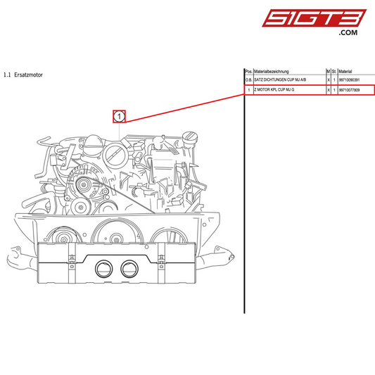 AS ENGINE COMPLETE CUP - 99710077809 [PORSCHE 991.1 GT3 Cup (2016)]