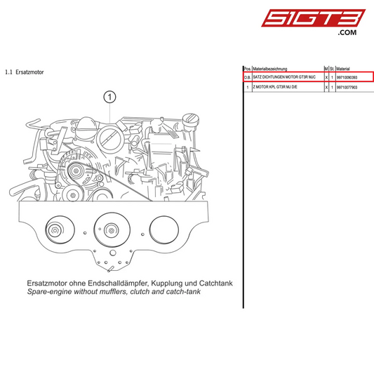 SET,SEALINGS ENGINE GT3R - 99710090393 [PORSCHE 997.1 GT3 R]