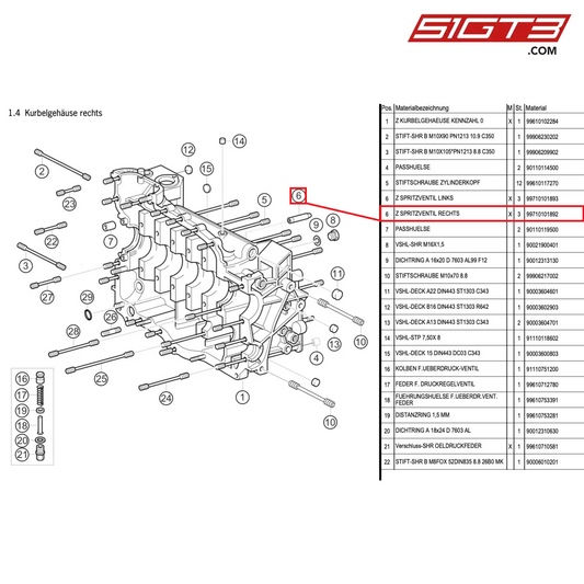 SPLASH VALVE RIGHT - 99710101892 [PORSCHE 997.1 GT3 R]