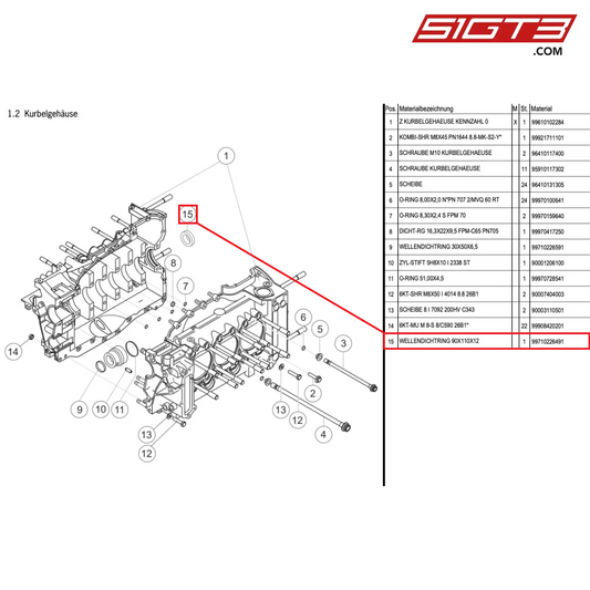 SHAFT SEALING RING 90X110X12 - 99710226491 [PORSCHE 997.1 GT3 R]