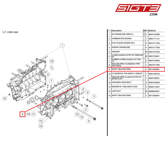 SHAFT SEALING RING - 99710226591 [PORSCHE 997.2 GT3 Cup]