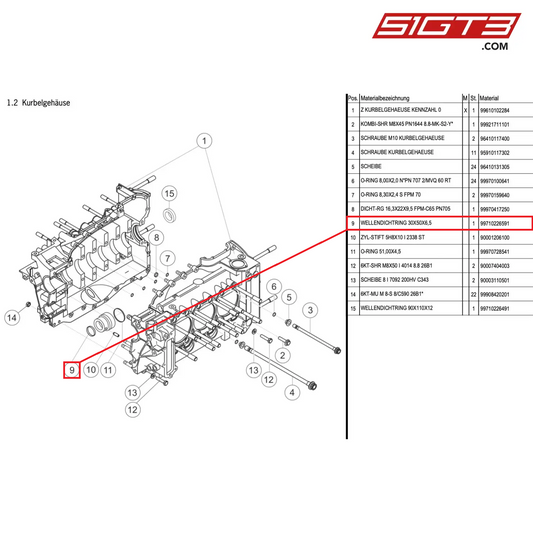 SHAFT SEALING RING - 99710226591 [PORSCHE 997.1 GT3 R]