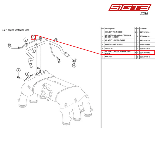 AS VENT LINE ÖL-WASSER-WÄRMETAUSCHER - 99710604993 [PORSCHE 997.2 GT3 Cup]