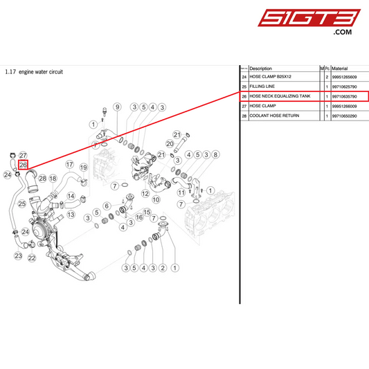 HOSE NECK EQUALIZING TANK - 99710635790 [PORSCHE 997.2 GT3 Cup]