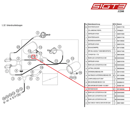 SPACER SLEEVE - 9971066558A [PORSCHE 997.1 GT3 R]