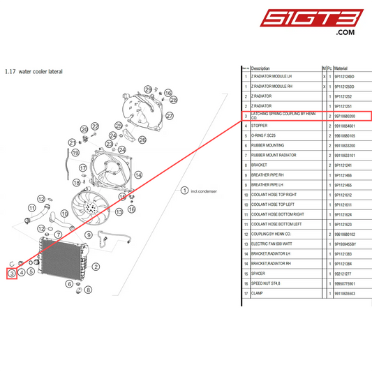 LATCHING SPRING COUPLING BY HENN CO. - 99710680200 [PORSCHE 718 Cayman GT4 Clubsport]