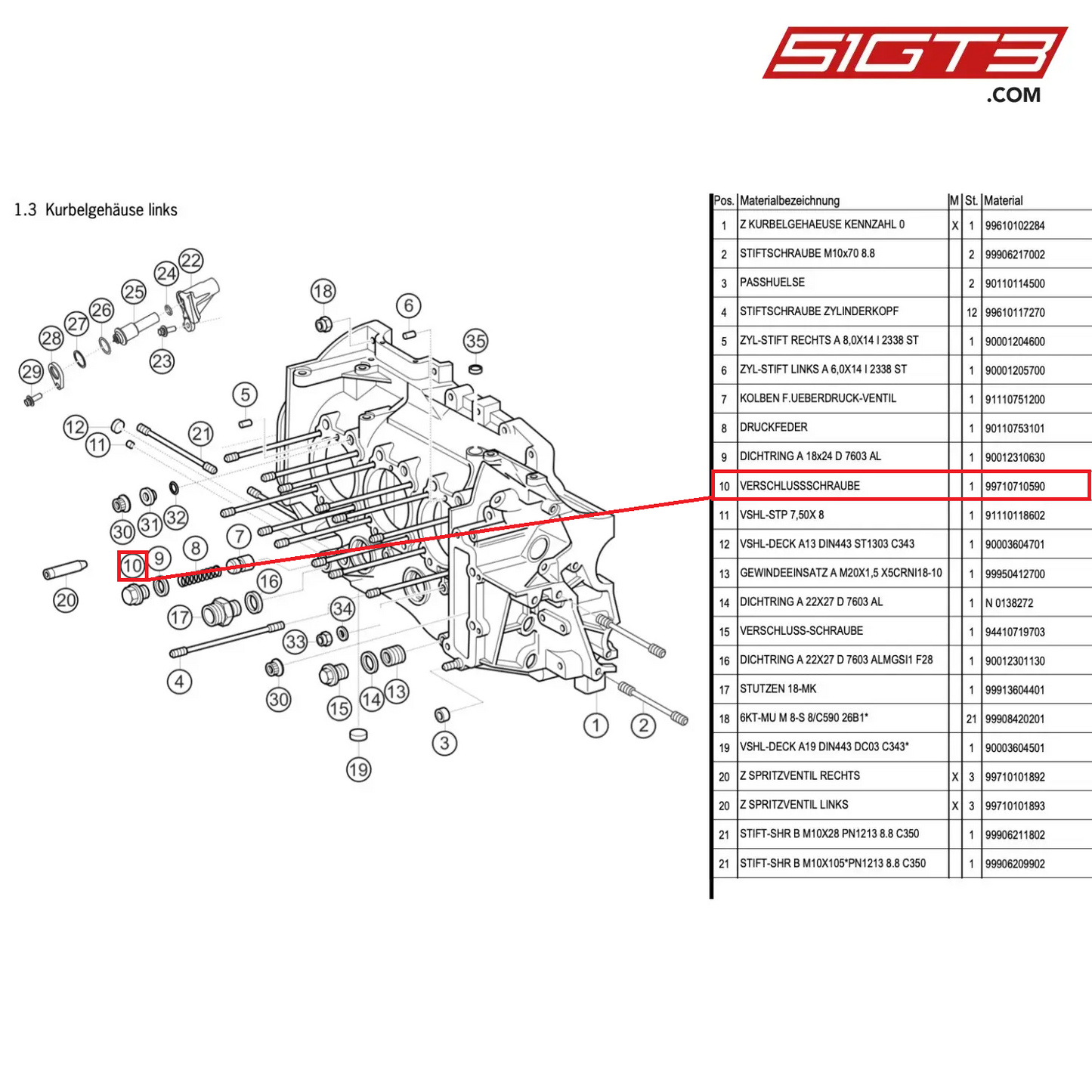 SCREW PLUG - 99710710590 [PORSCHE 997.1 GT3 R]