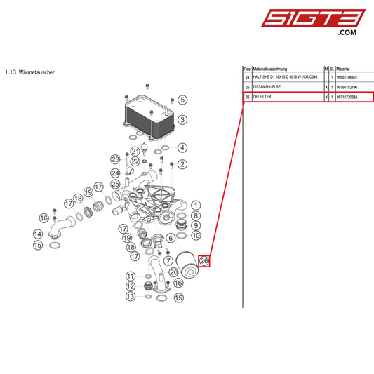 Filtre à huile - 9971072038A [PORSCHE 997.1 GT3 R]