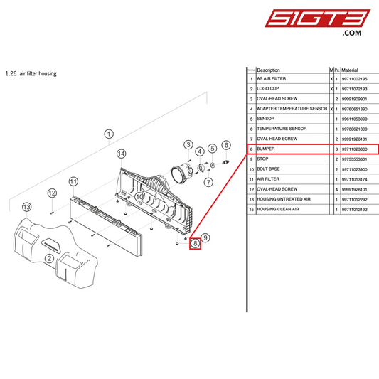 BUMPER - 99711023800 [PORSCHE 997.2 GT3 Cup]
