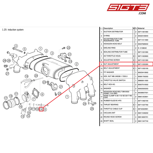 MUTTEREINSTELLUNG - 99711055390 [PORSCHE 997.2 GT3 Cup]