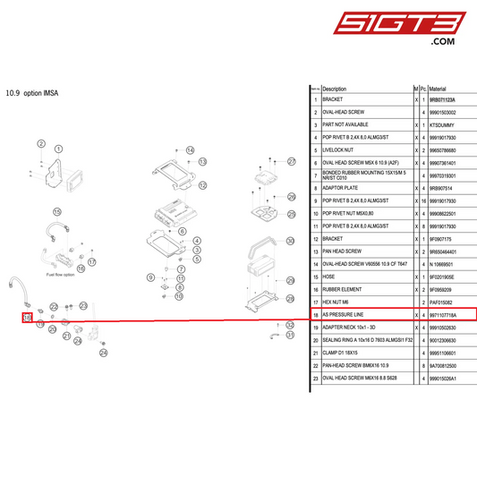 AS PRESSURE LINE - 9971107718A [PORSCHE 992.1 GT3 R]