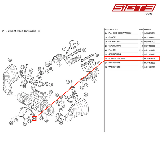 SCARICO SCOPPIO - 99711125394 [PORSCHE 997.2 GT3 Cup]