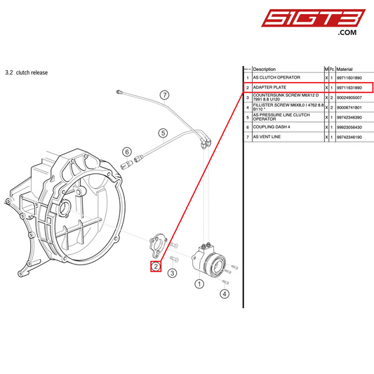 ADAPTER PLATE - 99711631890 [PORSCHE 997.2 GT3 Cup]