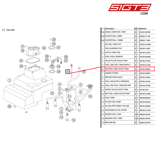 SUCTION TUBE CATCH TANK - 9972012999A [PORSCHE 997.2 GT3 Cup]