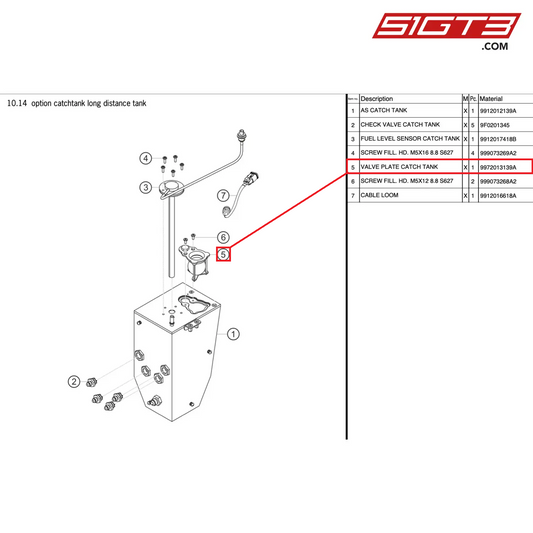 VALVE PLATE CATCH TANK - 9972013139A [PORSCHE 911 GT3 Cup Type 991 (GEN 2)]