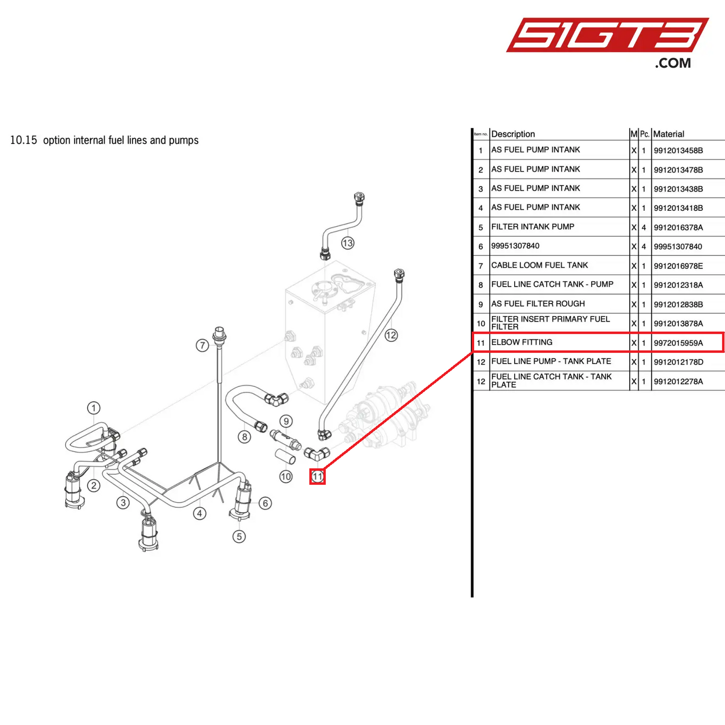 ELBOW FITTING - 9972015959A [PORSCHE 991.2 GT3 Cup]