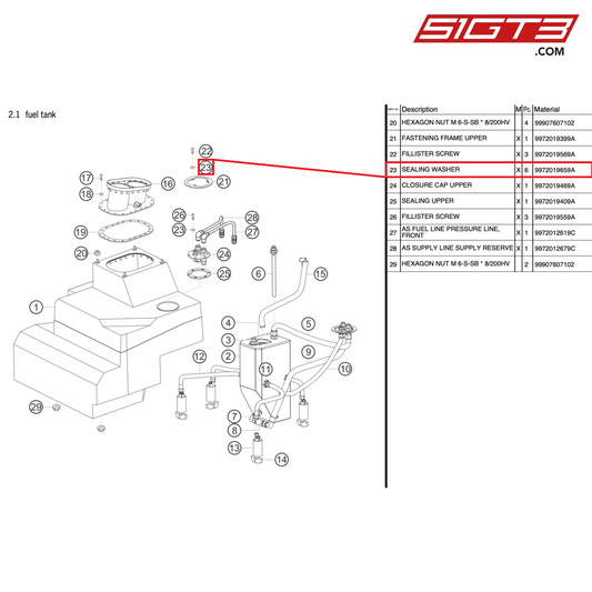 SEALING WASHER - 9972019659A [PORSCHE 997.2 GT3 Cup]