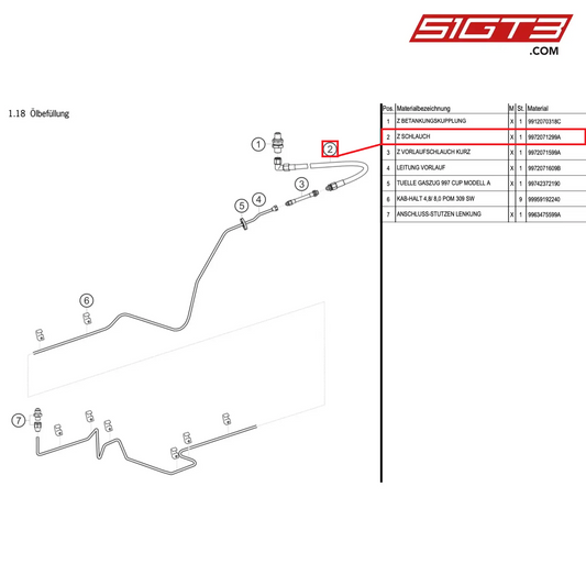 AS HOSE - 9972071299A [PORSCHE 997.1 GT3 R]