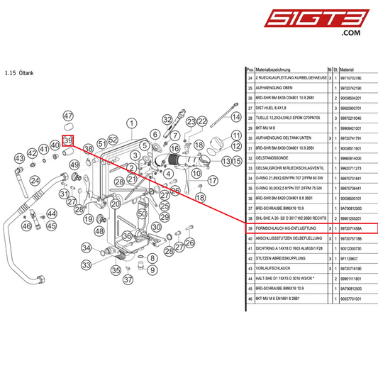 MOLDED HOSE CC-VENTILATION - 9972071458A [PORSCHE 997.1 GT3 R]