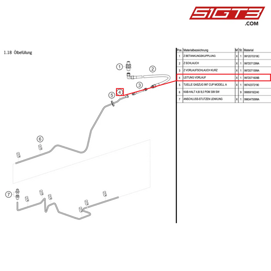 LINE SUPPLY - 9972071609B [PORSCHE 997.1 GT3 R]