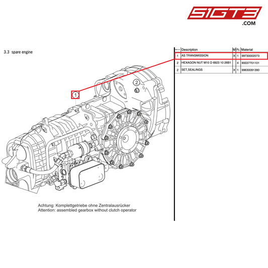 TRASMISSIONE AS - 99730002073 [PORSCHE 997.2 GT3 Cup]