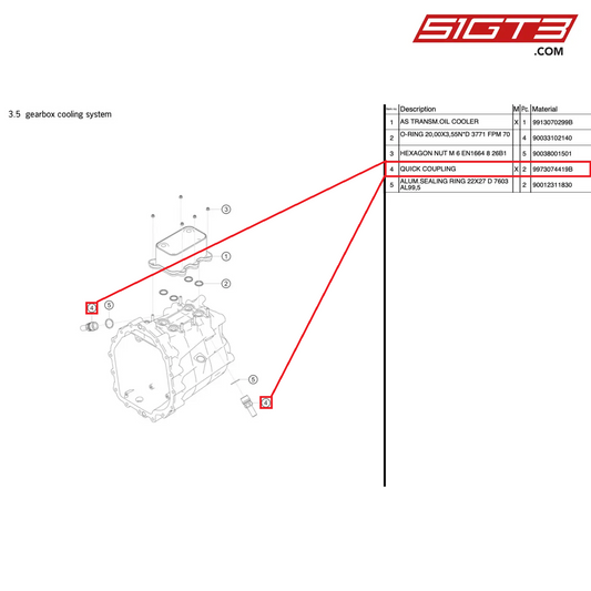 QUICK COUPLING - 9973074419B [PORSCHE 991.1 GT3 R]