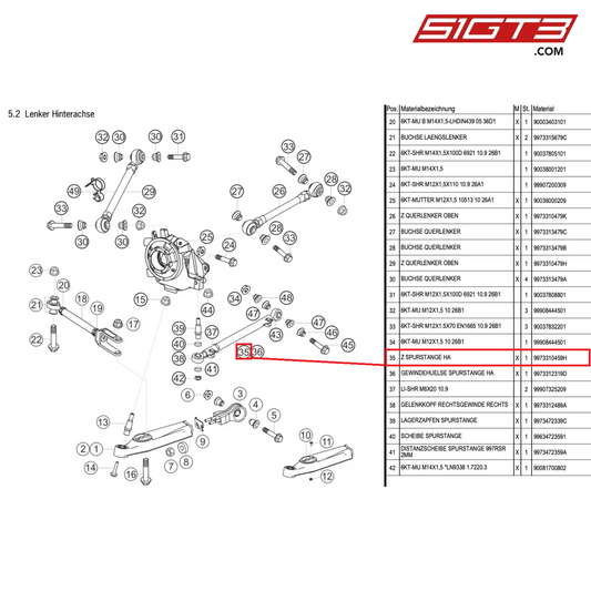 AS STEERING TIE ROD RA - 9973310459H [PORSCHE 997.1 GT3 R]