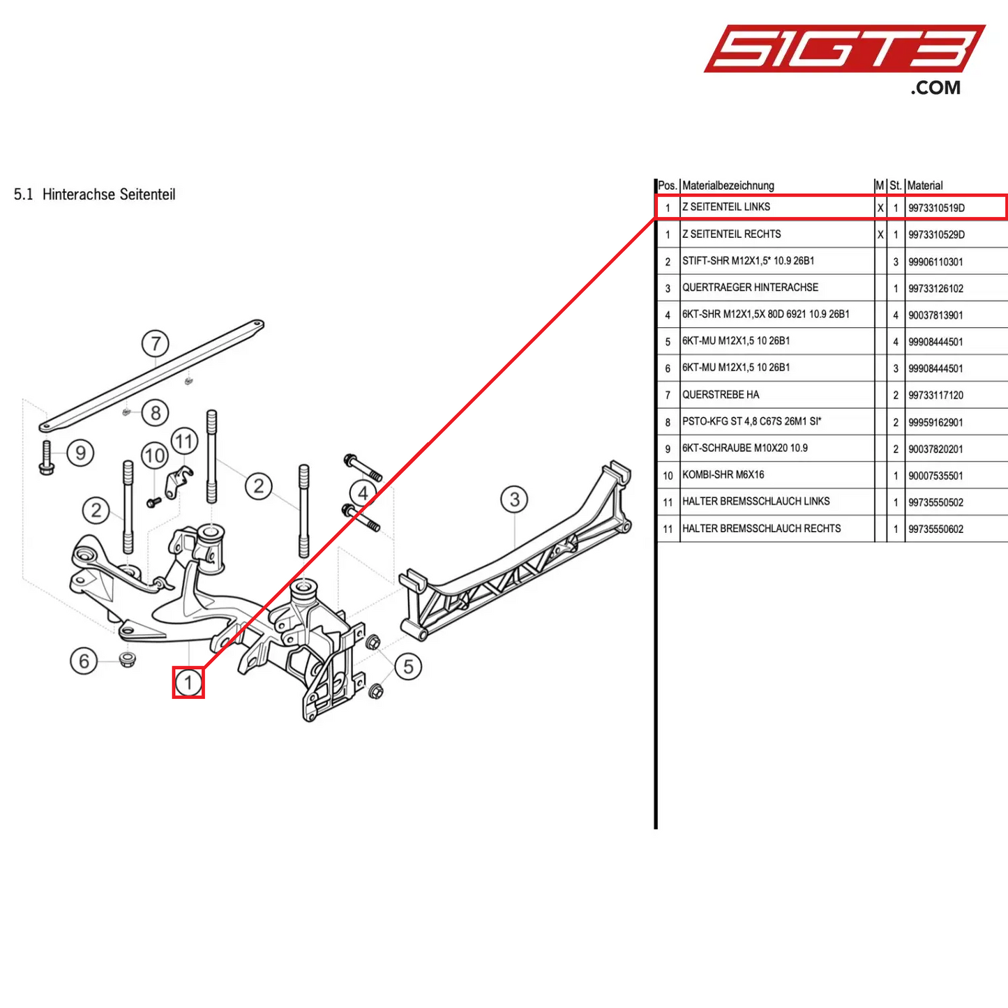 AS SIDE PANEL LEFT - 9973310519D [PORSCHE 997.1 GT3 R]