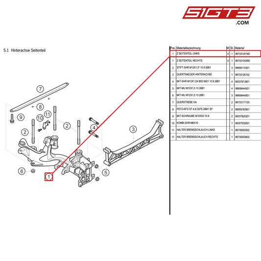 AS SIDE PANEL LEFT - 9973310519D [PORSCHE 997.1 GT3 R]