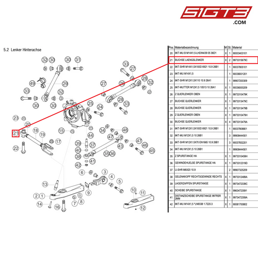 BUSH TRAILING ARM - 9973315679C [PORSCHE 997.1 GT3 R]