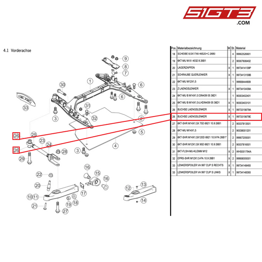 BUSH TRAILING ARM - 9973315679E [PORSCHE 997.1 GT3 R]