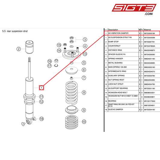 AS VIBRATION DAMPER - 99733305196 [PORSCHE 997.2 GT3 Cup]