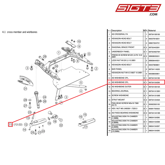 AS WISHBONE CPL. - 99734104299 [PORSCHE 997.2 GT3 Cup]