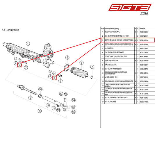 SPACER SLEEVE - 9973416119A [PORSCHE 997.1 GT3 R]