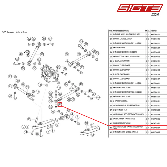 SPACING WASHER STEERING TIE ROD - 9973472359A [PORSCHE 997.1 GT3 R]