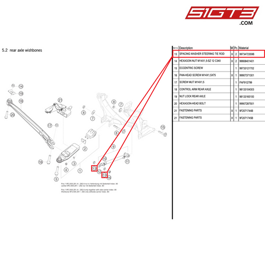 SPACING WASHER STEERING TIE ROD - 9973472359B [PORSCHE 718 Cayman GT4 Clubsport]