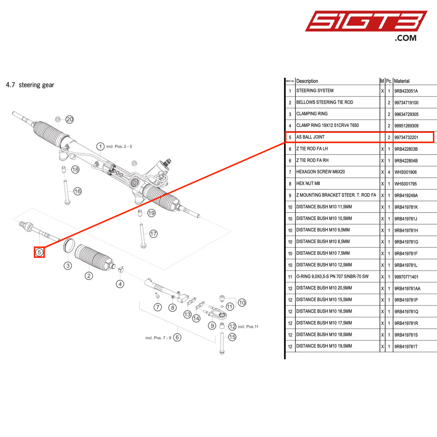 AS BALL JOINT - 99734732201 [PORSCHE 992.1 GT3 R]