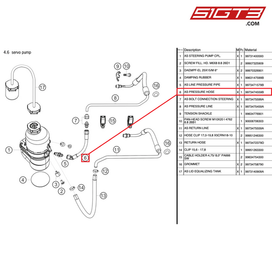 DRUCKSCHLAUCH - 9973474559B [PORSCHE 997.2 GT3 Cup]
