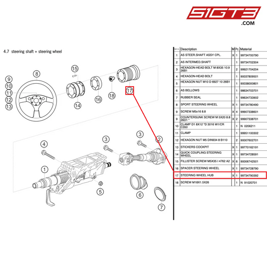 CERCHIO VOLANTE MOZZO - 99734790392 [PORSCHE 997.2 GT3 Cup]