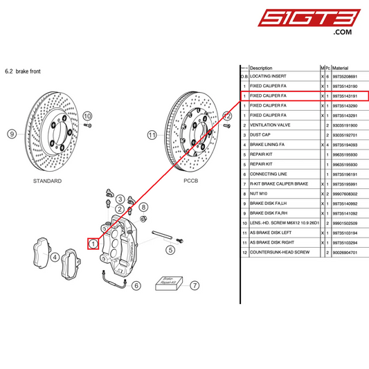 CALIPER 997 CUP PCCB - 99735143191 [PORSCHE 997.2 GT3 Cup]