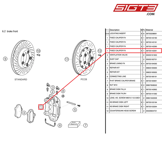 CALIPER 997 CUP PCCB - 99735143291 [PORSCHE 997.2 GT3 Cup]