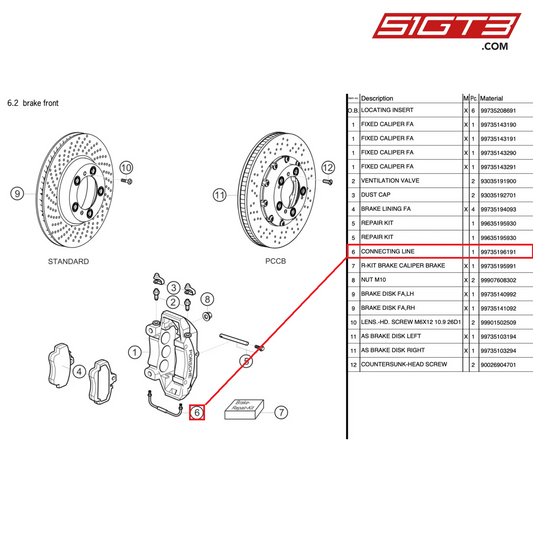 CONNECTING LINE - 99735196191 [PORSCHE 997.2 GT3 Cup]