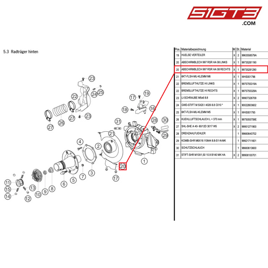 SHIELD RIGHT - 99735281290 [PORSCHE 997.1 GT3 R]