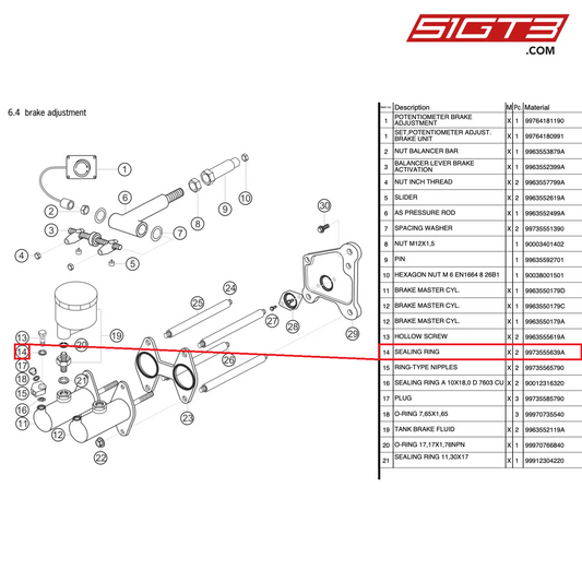 DICHTUNGSRING - 9973555639A [PORSCHE 997.2 GT3 Cup]