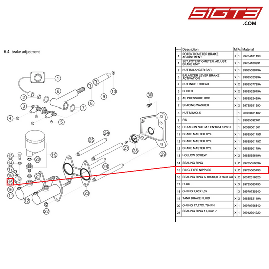 RING-TYPE NIPPLES - 99735565790 [PORSCHE 997.2 GT3 Cup]