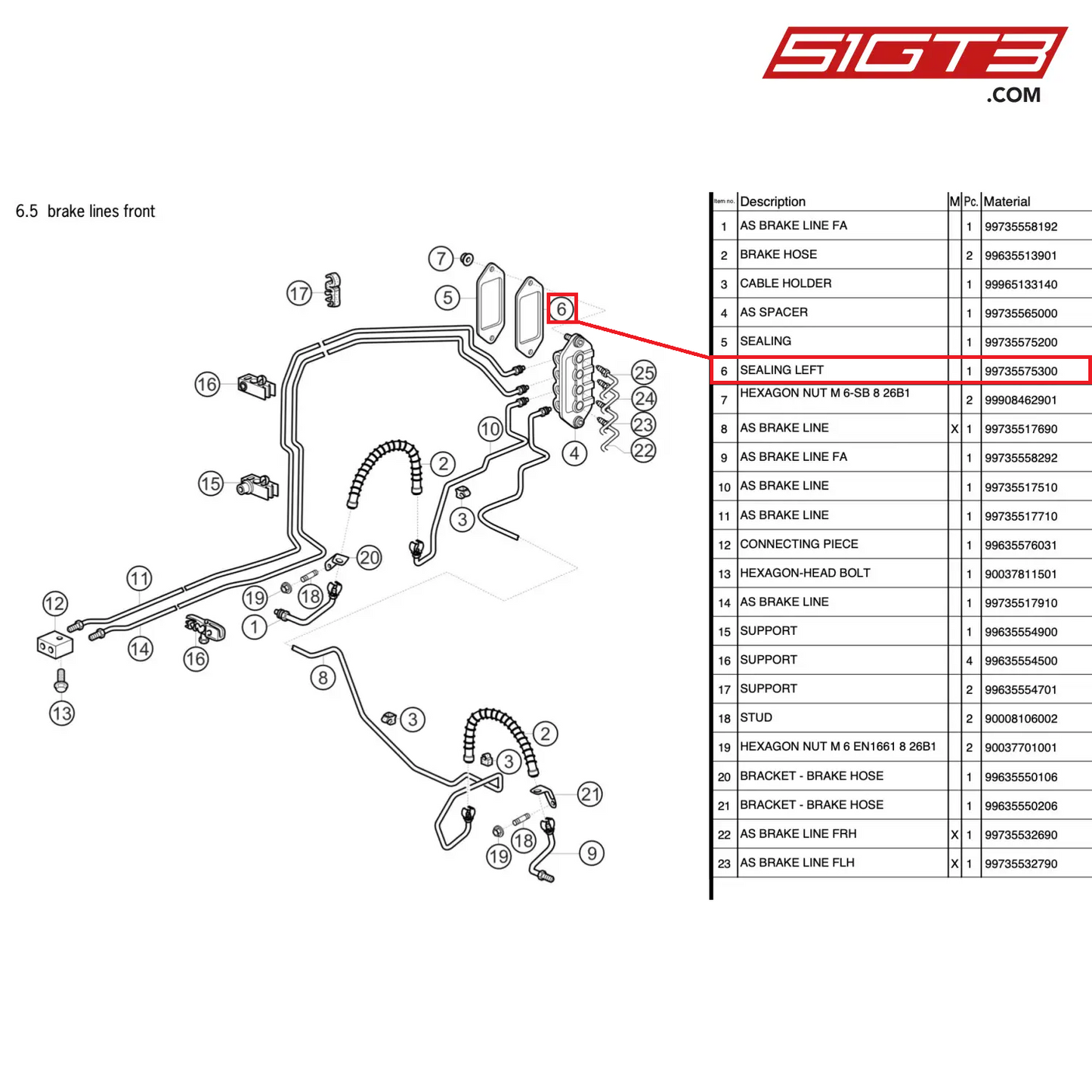 SEALING LEFT - 99735575300 [PORSCHE 911 GT3 Cup Type 997 (GEN 2)]