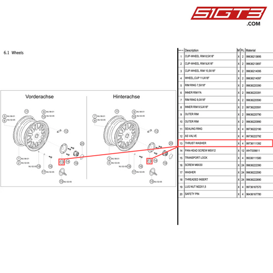 THRUST WASHER - 99736111392 [PORSCHE 996 GT3 Cup]