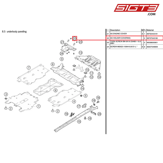 AS HOLDER COVERING - 99737543190 [PORSCHE 997.2 GT3 Cup]