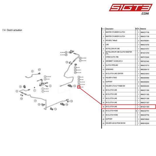 AS CLUTCH LINE - 99742311300 [PORSCHE 996 GT3 Cup]